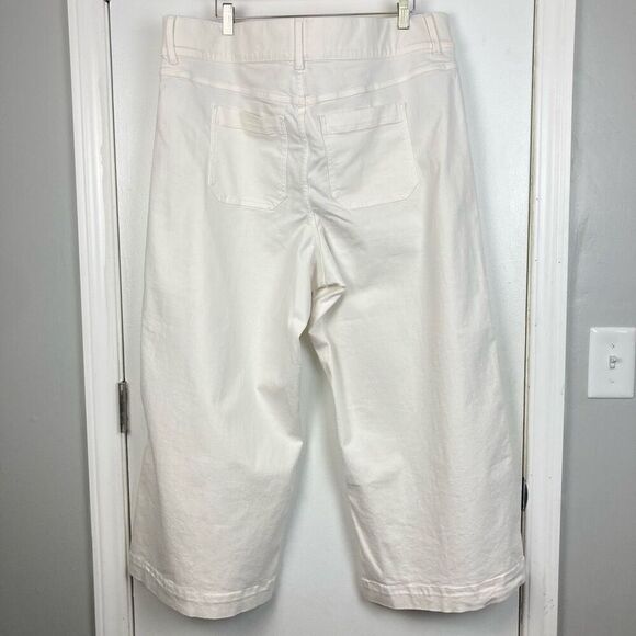 SPANX Cropped Wide Leg Jeans in Ecru Wash Plus Size Pull On White Jeans sz 3X - Picture 3 of 8